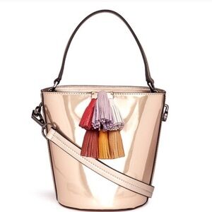 Rebecca Minkoff Sofia Rose Gold tassel bucket bag